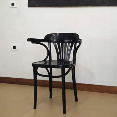 Thonet chair Radomsko / chair mo. 24 / black chair / zpm Radomsko / art nuveau / bistro chair/ curved beech / 1930s / Michael Thonet 