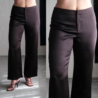 Vintage 90s Giorgio Armani Black Silk Wide Leg | The Vault 1969
