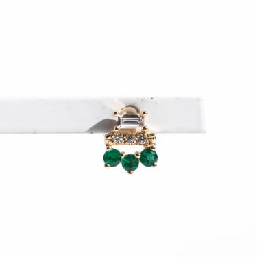 Jennie Kwon Designs Baguette Emerald Lace Stud