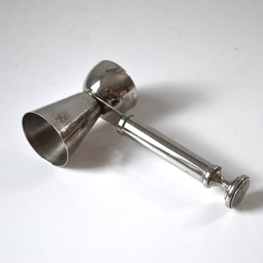 Vintage Art Deco style Double Cocktail Jigger in Silver 