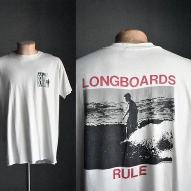 Vintage Longboards Surf Tshirt / Vintage 80s 90s Surf Tee / Vintage California Slacker Culture Surf Tshirt / Vintage Beach Tee 