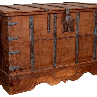 Fabulous Large Vintage Teak Trunk Chest  with Flat Top from Terra Nova Furniture Los Angeles 