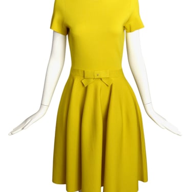 CH CAROLINA HERRERA- Yellow Rayon Knit Dress, Size 6