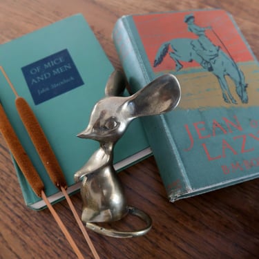 Vintage Solid Brass Mouse Figurine 