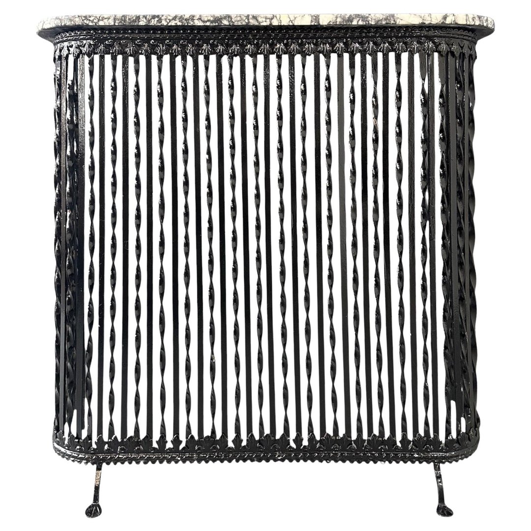 Late 19th Century Wrought Iron & Marble Radiator Cover from a | Vintage ...