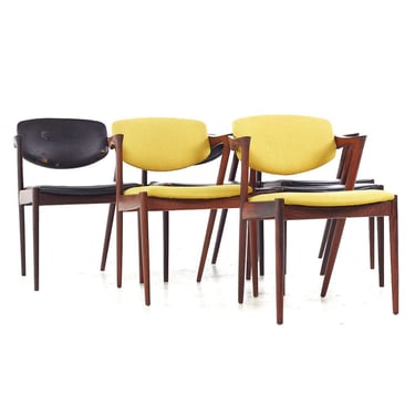 Kai Kristiansen Model 42 Mid Century Rosewood Z Dining Chairs - Set of 6 - mcm 