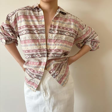 Button Up Shirt Neon Color Block Shirt 90s Long Sleeve