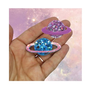 Planet Hair Clip Holographic Iridescent Galaxy Barrette 