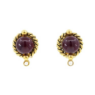 1982 Chanel Ruby Gripoix Earrings