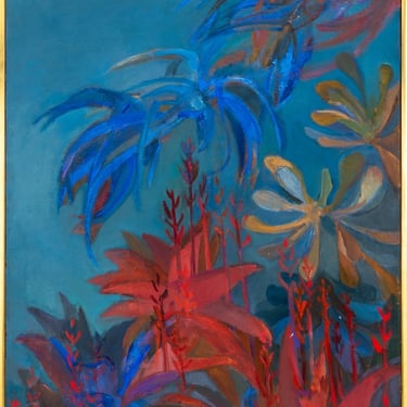 Alma Schapiro "Desert Red & Blue" Oil on Canvas