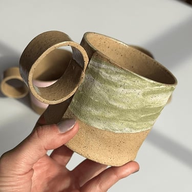 Unique Speckles Stoneware Green Coffee Mug 12 oz 