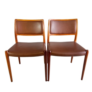 Set of 2 Niels Otto Møller chairs Midcentury Model 80 rosewood 