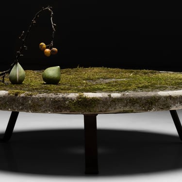 Moss Covered Stone 38 Inch Round Coffee Table