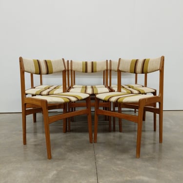 Set of 8 Vintage Danish Mid Century Modern Dining Chairs - RE-UPHOLSTERY INCLUDED 
