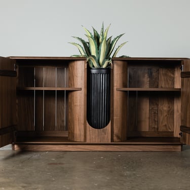 Walnut Planter Cabinet