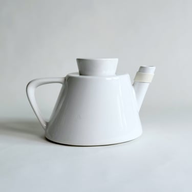 Vintage IKEA Varme Teapot, White Ceramic, Postmodern 1990's, Never Used! 