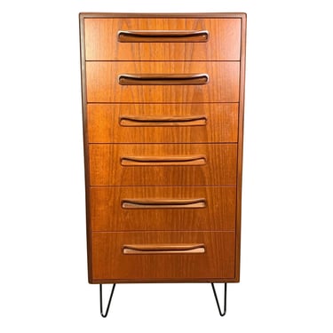 Vintage G Plan British Mid-Century Modern Teak "Fresco" Highboy Dresser 