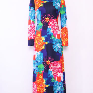 Anne Fogarty Graphic Floral Maxi S/M