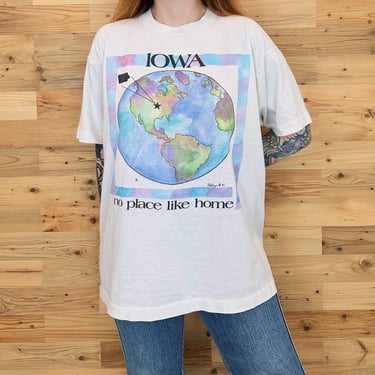 90's Vintage Iowa No Place Like Home Tee Shirt T-Shirt 