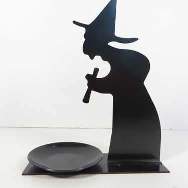 Vintage Halloween Witch Silhouette Tea light Candle Holder 