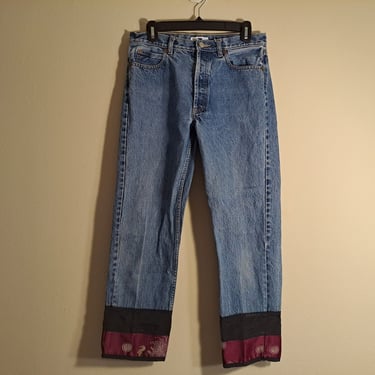 Vintage 90s High Waist Capri Jeans With Accents 