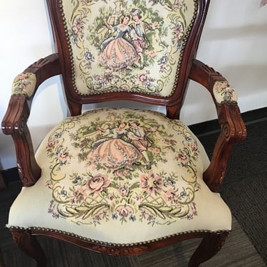 Pair of Louis XV Style Fauteuil Chairs (Seattle)