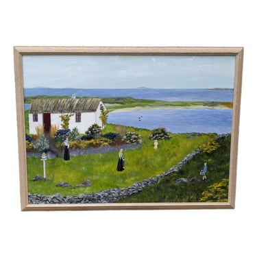 COMING SOON - Vintage Cottage in a Field by a Lake Painting
