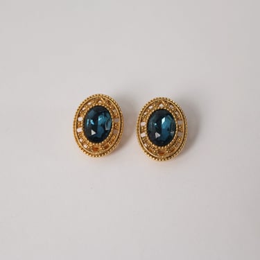 Vintage Ocean Gem Clip Ons