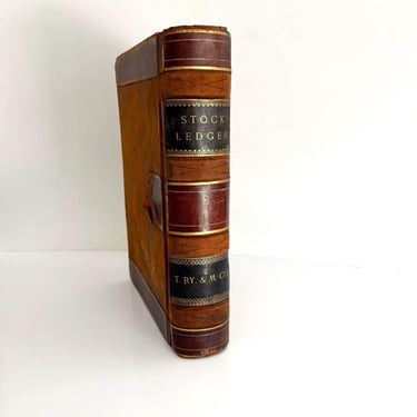 1890’s Leather Bound Stock Ledger by Ry. & M. Co. 