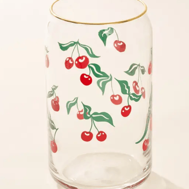 Cherry scatter soda can glass