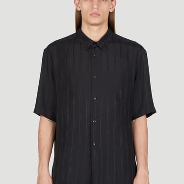 Saint Laurent Men Cassandre Stripe Silk Shirt