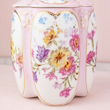 Antique Rosenthal Floral Porcelain Canister
