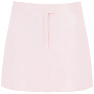 Courreges coated cotton mini skirt