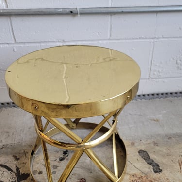 Hollywood Regency Brass Stool