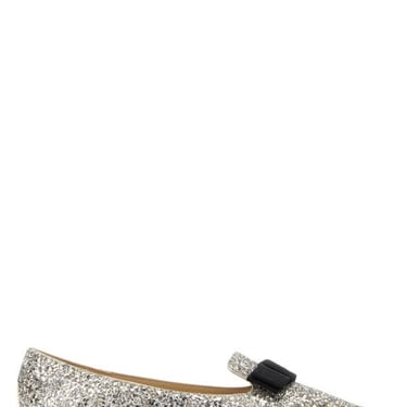 Jimmy Choo Woman Embellished Fabric And Leather Gala Ballerinas