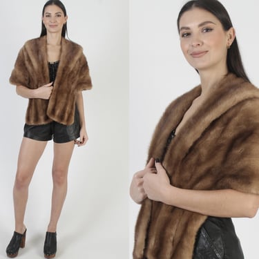 60s Autumn Haze Mink Stole, Real Emba Fur Wrap, Mother Of The Bride Shawl, One Size Fits All 