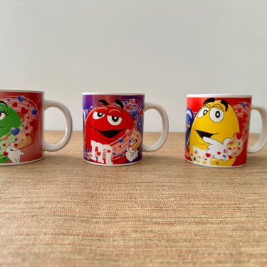Vintage M&M Coffee Mugs - Hearts - Set of 3 - by Galerie - Valentine's Gift 
