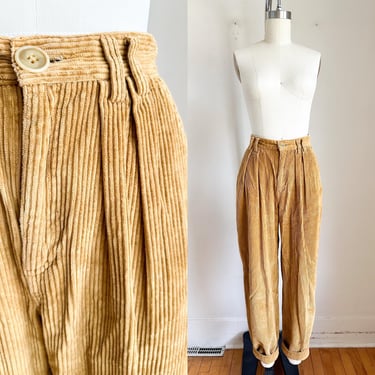 Vintage 1980s Brown Corduroy Pants / 25