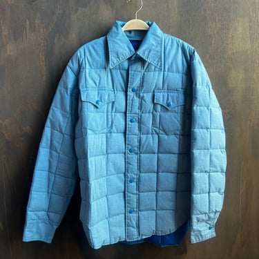 Blue Puffer Quilt-Style Coat