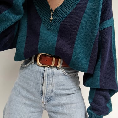 Vintage Ocean Wide-Striped Sweater