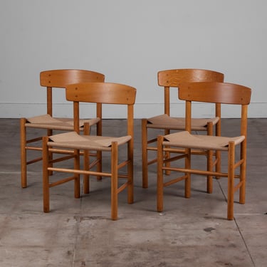 Set of Four Børge Mogensen Dining Chairs 