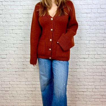 KHAITE Scarlet cashmere cardigan, Size M, Rust