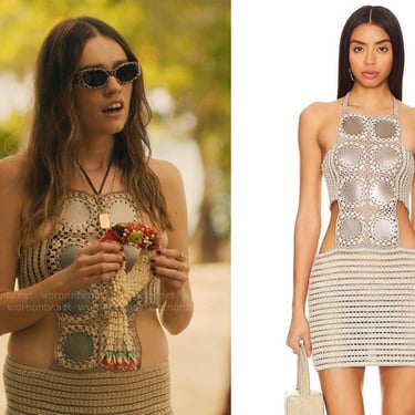 Beachy Crochet Cut Out Mini Dress Summer Vacation Cruise Resort Swim Beach Pool Boho Bohemian 