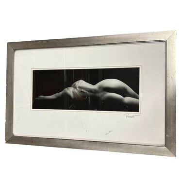 Framed Black and White Photography Print of Nude Figure 