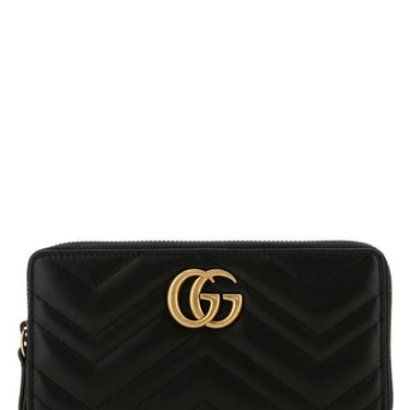 Gucci Woman Black Leather Marmont Wallet