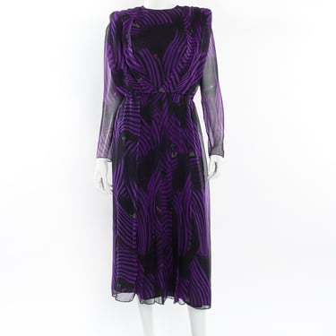 Abstract Stripe Geo Silk Dress