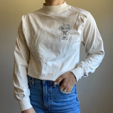 Vintage 90s Womens 1995 Colorado Heart Cycle Graphic Long Sleeve Tee Shirt Sz S 