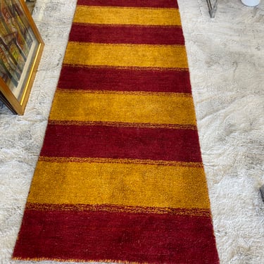 Red & Amber Striped Rug