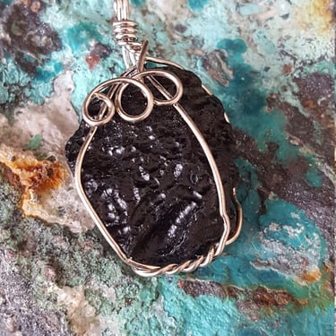Wire Wrapped Lava Stone pendant~Natural Lava Stone~Raw Stone Black Lava Pendant~Sterling wire~Diffuser option~Gifts for Her~JewelsandMetals. 
