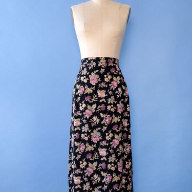 Violet Floral Tea Skirt L/XL